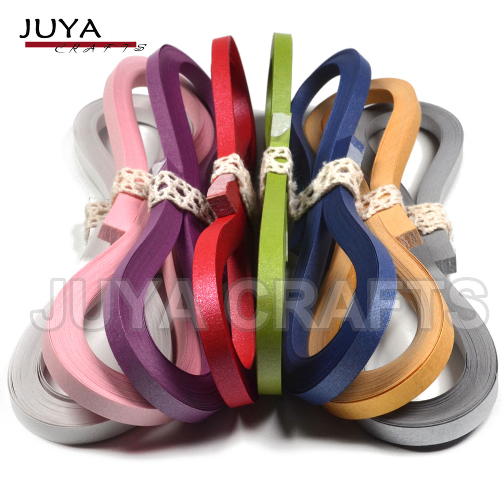 Juya metallisch Papier Quilling einstellen 2/3/5/7/10mm Breite Verfügbar, 355mm/streifen, 40 streifen/farbe: Breite 7mm 8 Farben