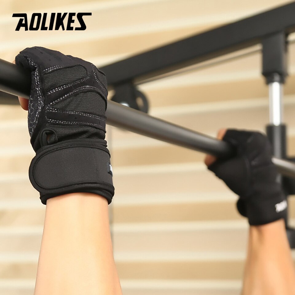 Aolikes Half Vinger Gym Handschoenen Zwaargewicht Sport Oefening Gewichtheffen Handschoenen Body Building Training Sport Fitness Handschoenen