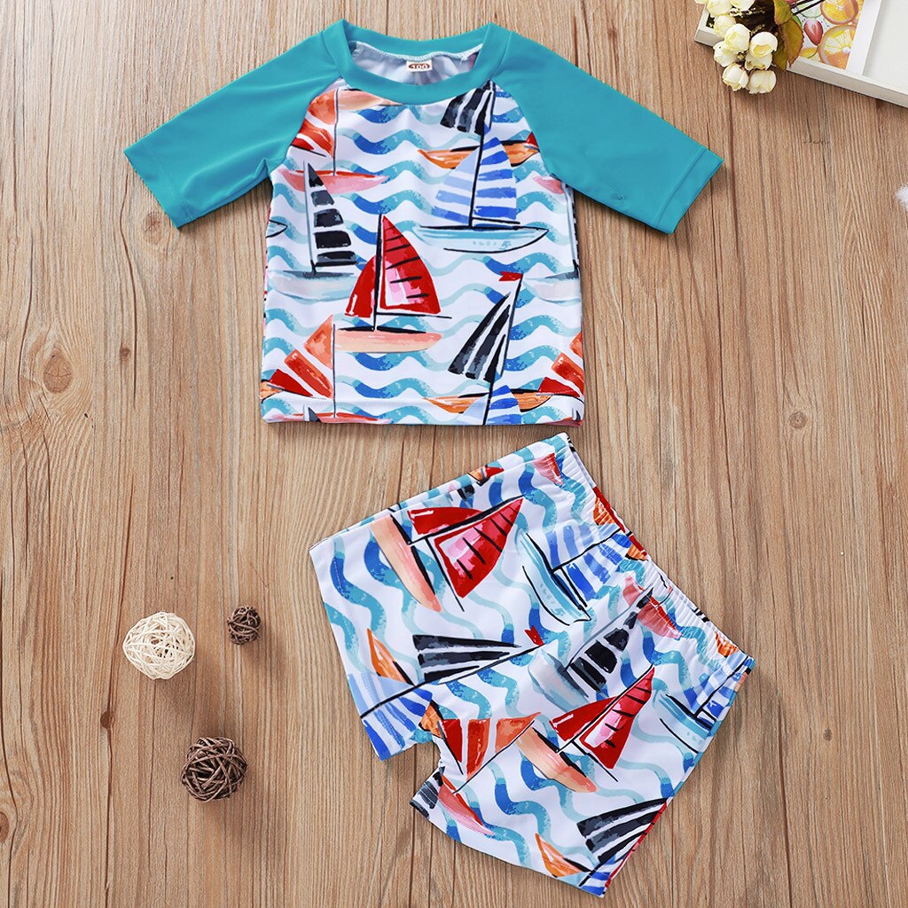 Summer children Swimwear Toddler Kids Boys Swimwear Letter Tops+Short Beach Bathing Outfits Set Clothes baby boy swimsuit
