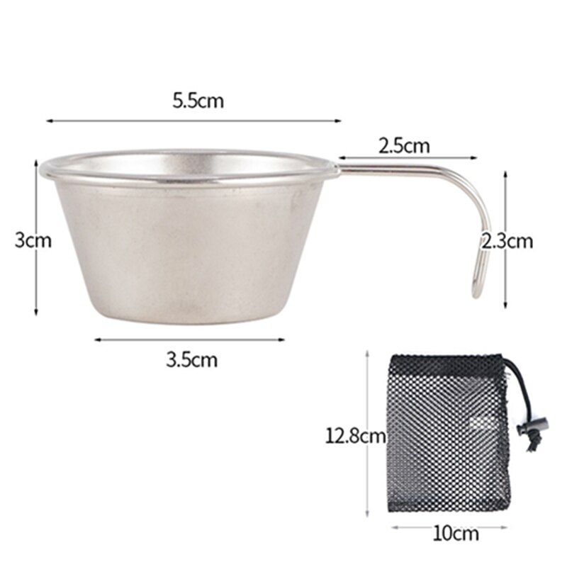 4 Uds Mini copa de licor portátil de acero inoxidable para Camping al aire libre copa de vino 50ml taza de agua