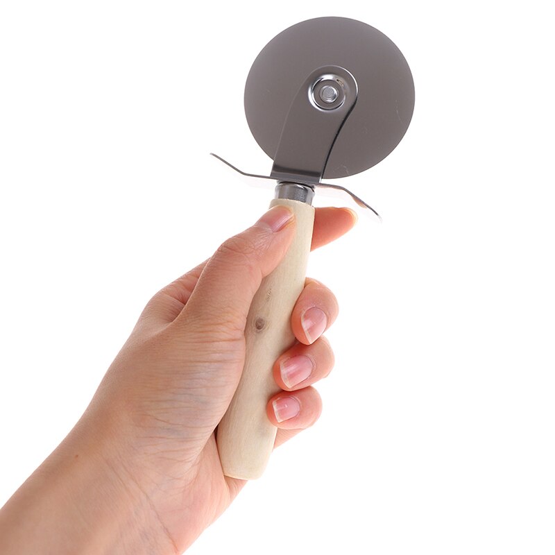 17.5*7cm Stainless Steel Pizza Cutter Round Shape Wood Handle Pizza Wheel Pizza Cutter Pizza Knife Kitchen Tools