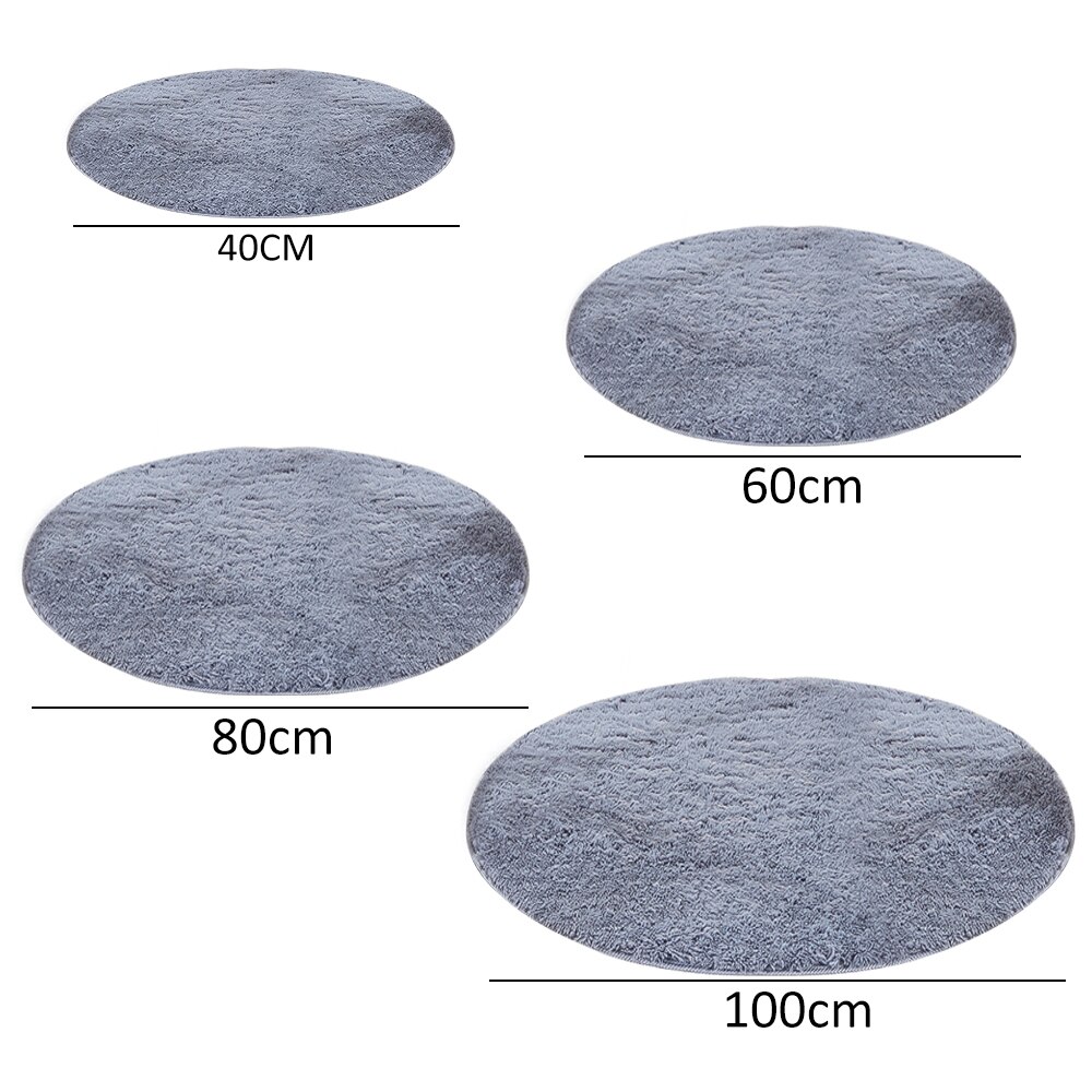 Soft Round Faux Fur Rug Carpets For Children'S Bedroom Living Room Fluffy Thermal Rug Shaggy Pile Gray Carpet Mat Bedside Mats