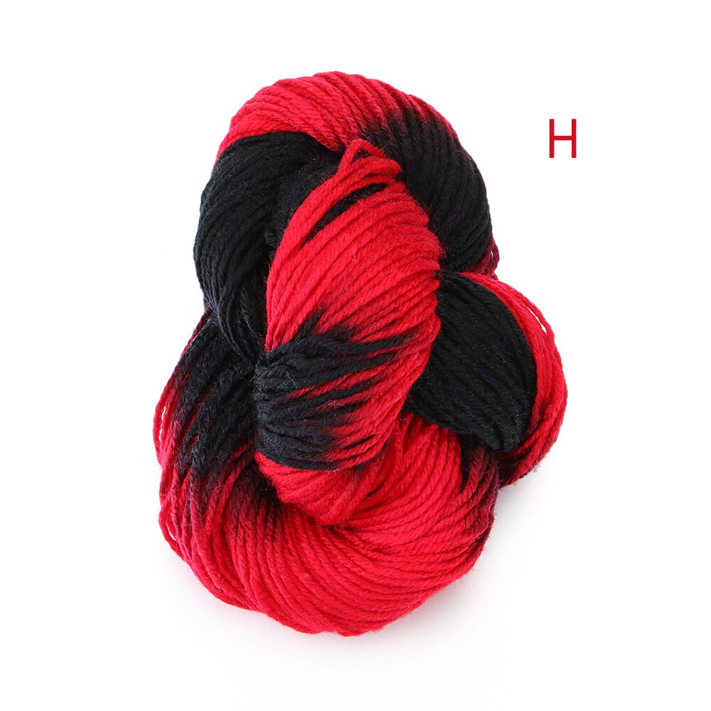Myke flerfargede polyester akrylgarn fiber strikkede kardede tråder tykk anti-pilling farget garn ball hekling diy tilbehør: H