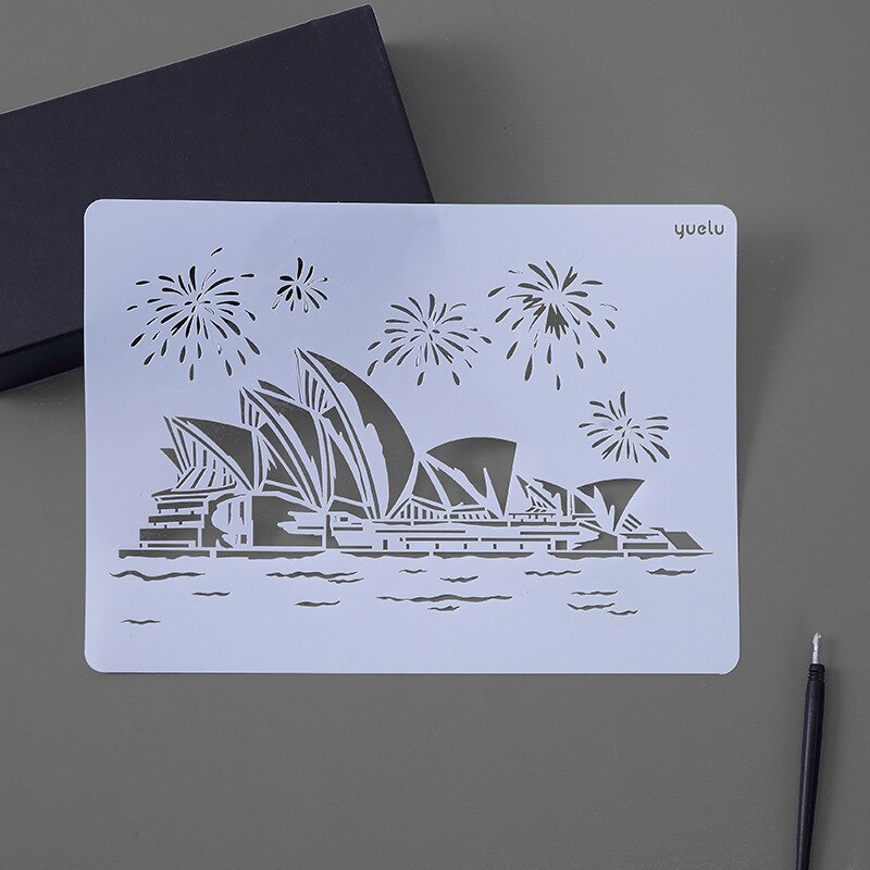 Drawing Template Ruler DIY Painting Template Scrapbooking Stamps Album Decorative Embossing Paper Cards Templates DIY Craft: Sydney Opera House