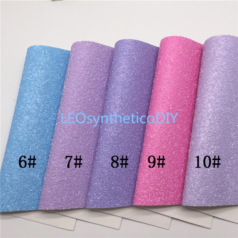 LEOsyntheticoDIY Neon Chunky Glitter Vinyl Fabric Sheet Felt Backing Synthetic Leather Faux Vinil DIY A4 SIZE R033A