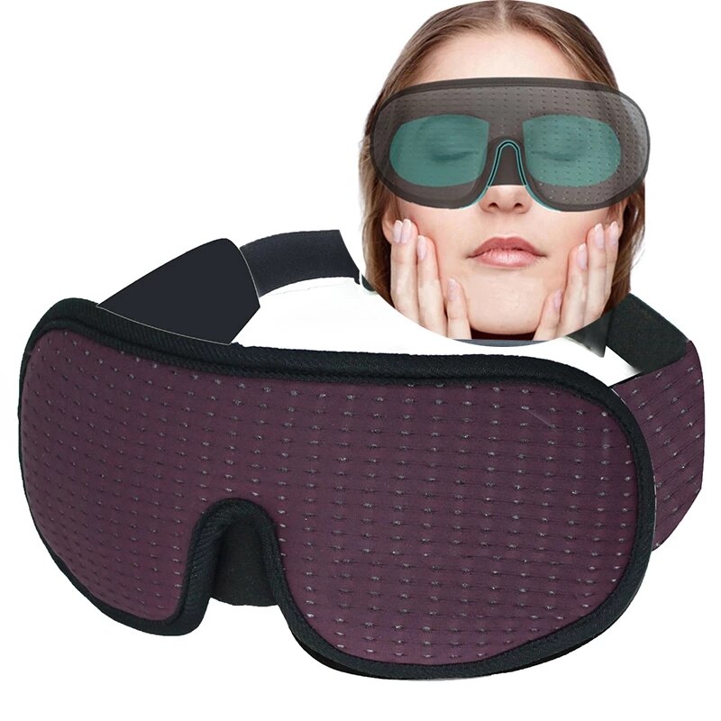 3D Slaapmasker Blokkeren Licht Zachte Gewatteerde Slaap Masker Voor Ogen Slaapmasker Eye Shade Blinddoek Slapen Aid Gezichtsmasker ooglap