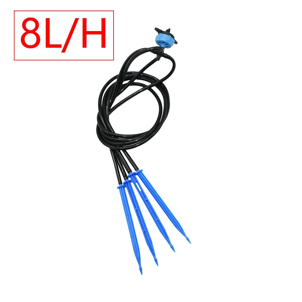 Système d'irrigation goutte à goutte pour bonsaï, ensemble de Distribution d'araignée avec goutteur à Micro débit 2/4/8 L/H 2/4 voies 20 pièces: 8L x Straight arrow