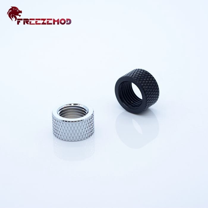FREEZEMOD Double G1/4 Thread Female 10MM Butt Joint Connector Extender Diamond Pattern Compute PC Water Cooler Fitting HYCZT-B10
