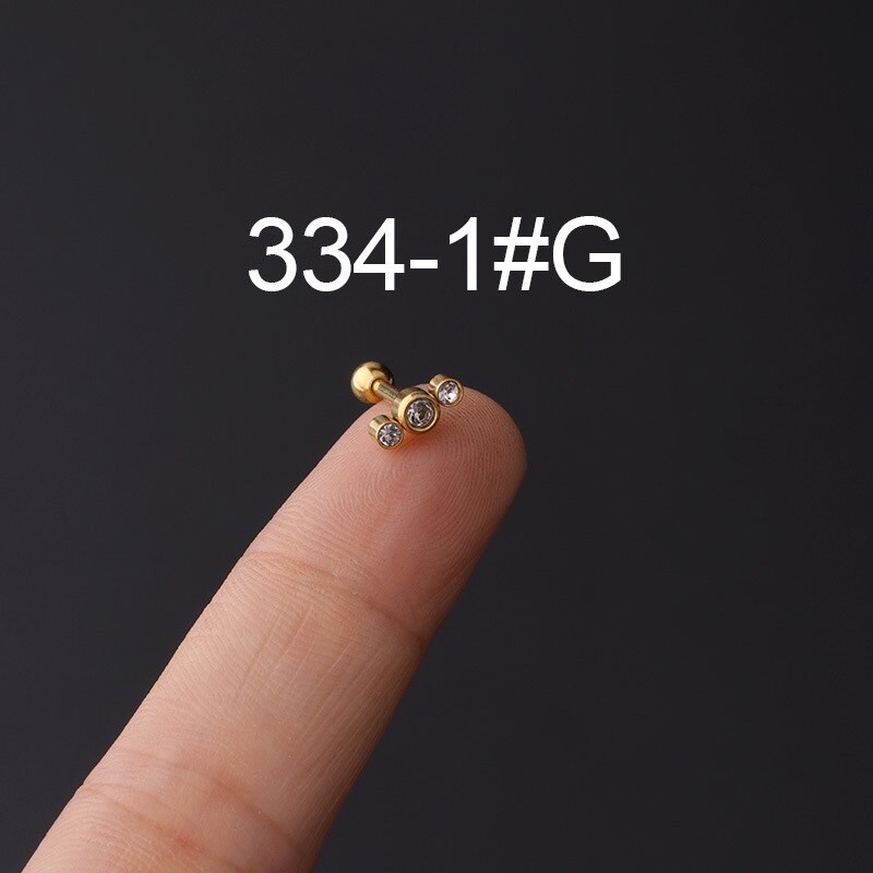 1Piece Korean Mini Size Piercing Stud Earrings for Women Trend Jewelry 16G Stainless Steel Earrings for Girls Ear Cuff: 1Piece Gold-1