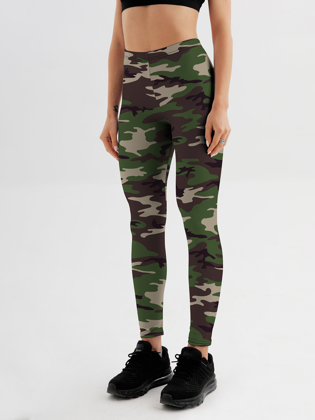 Women camouflage Leggings For Fitness High Waist Gym Legging Push Up Women navy Leggings: XXL / army green