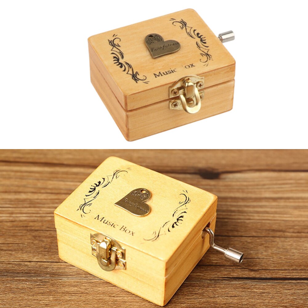 Wooden Hand-cranked Box Miniature Wind Mechanical ... – Grandado