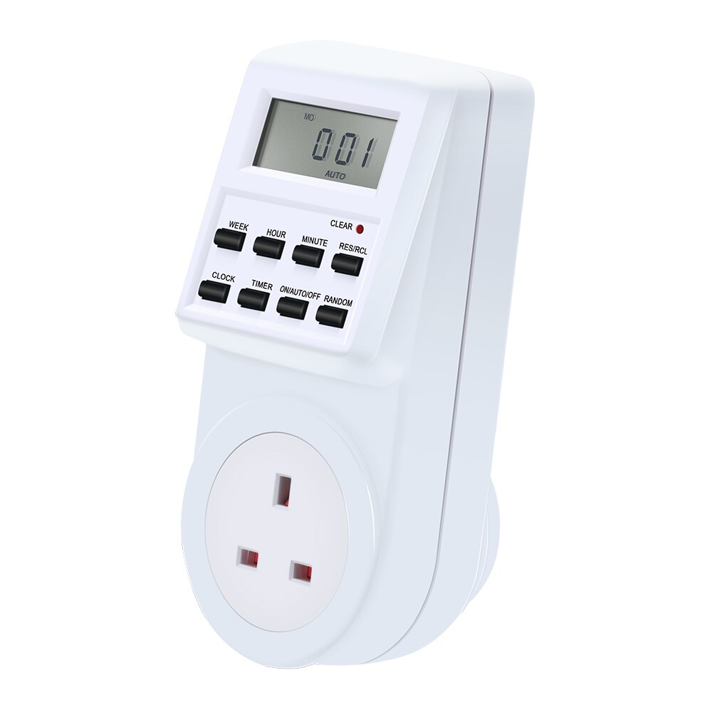 Timer Switch EU AU US BR UK Plug Socket Power Electrical Weekly 7Day Programmable Wall Digital Plug-in 250V 120V 230V: UK Plug