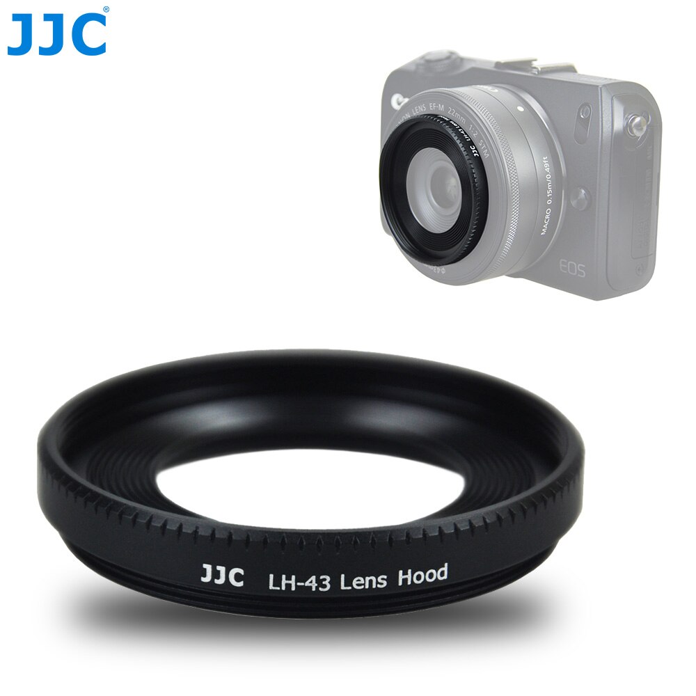 JJC EW-43 paraluce dedicato per fotocamera a vite in metallo per Canon EF-M 22mm f/2 obiettivo su Canon EOS M200 M100 M50 M10 M6 Mark II