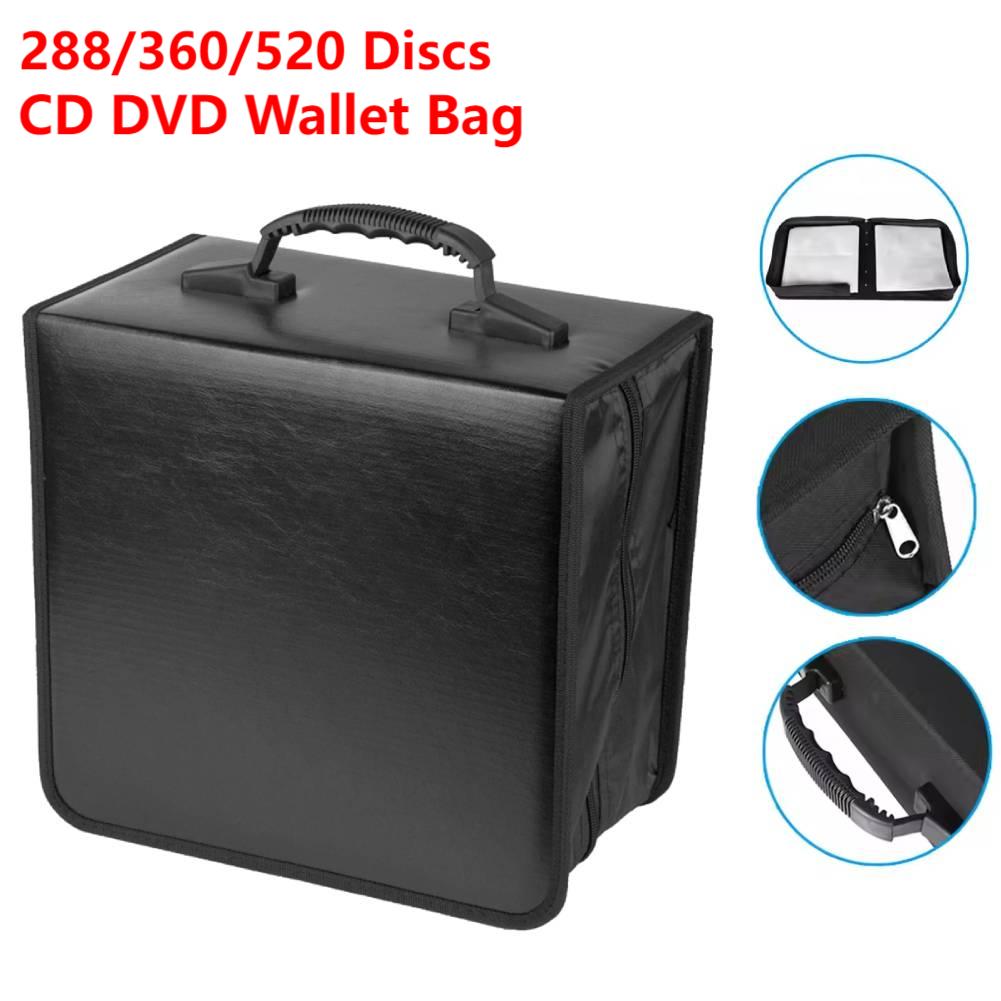 Torba na portfel o dużej pojemności z zamkiem błyskawicznym na płyty CD DVD 520 organizer na płyty CD DVD Etui na płyty CD DVD z tkaniny Oxford Wodoodporna torba na płyty CD DVD