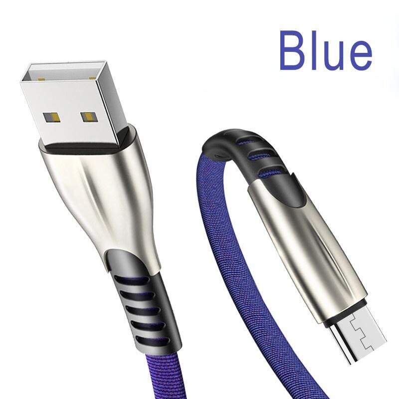 Cargador USB tipo C para coche, Cable de datos de carga superrápida para Samsung A20E, A40, A50, A70, A51, A71, Huawei P30, P20, Mate 30, 20: Cable Blue