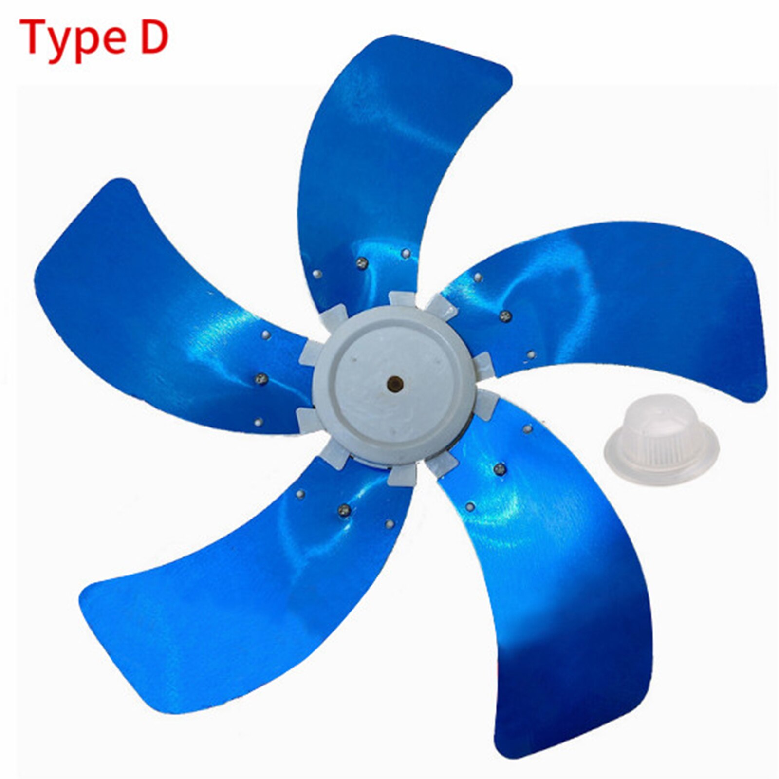 5/7 Leaves Household Fan Blade with Nut Cover Silence Fan Blades for Standing Pedestal Fan Table Fanner General Accessories Fans: Type D Aluminum