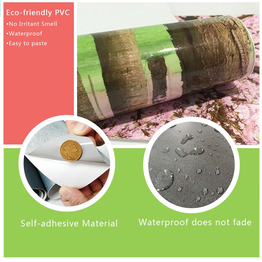 Retro Old Wooden Bookshelf Books Stair Door Wallpaper Self-adhesive Waterproof Posters Wall Sticker Mural Decals Home Decor