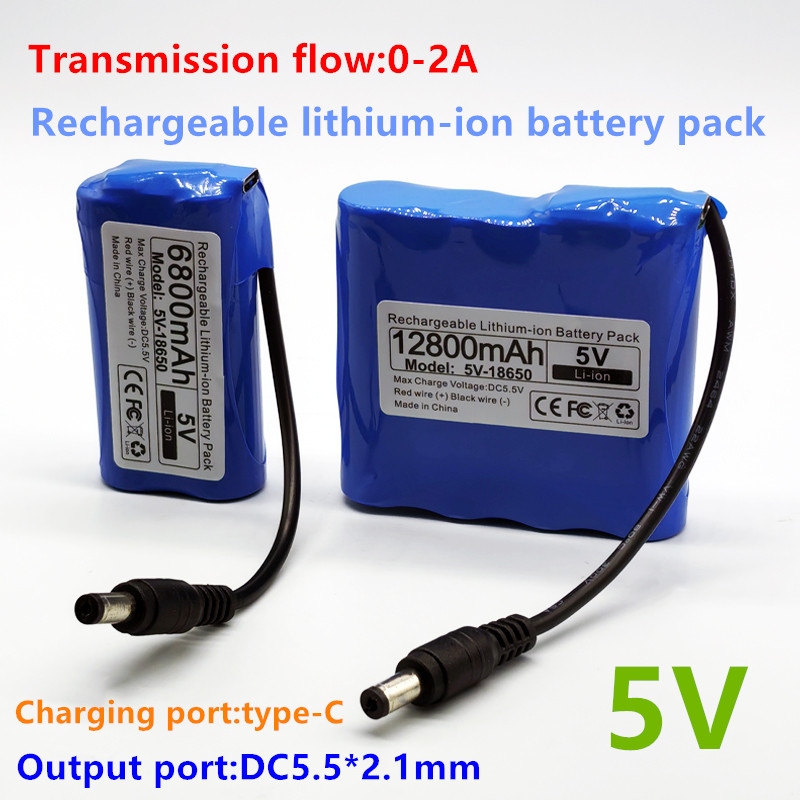 Original 6800mAh/12800mAh 5V 18650 lithium battery pack for Single Chip Microcomputer Outdoor LED Lamp,USB Fan,Bluetooth Speaker