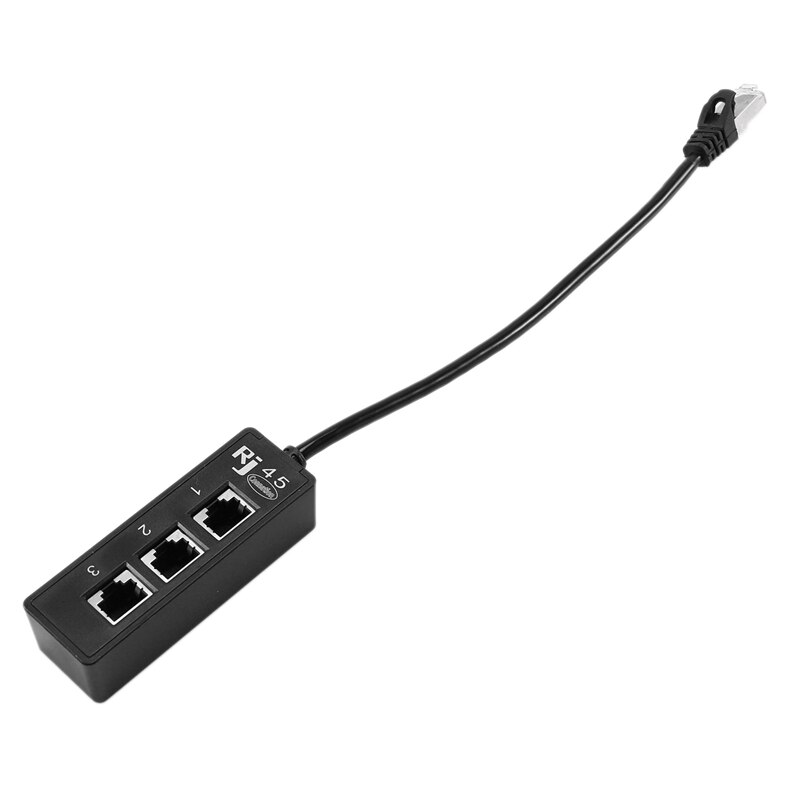 Ethernet Splitter RJ45 Cable Adapter 1 to 3 Port LAN Network Quick Connector Plug