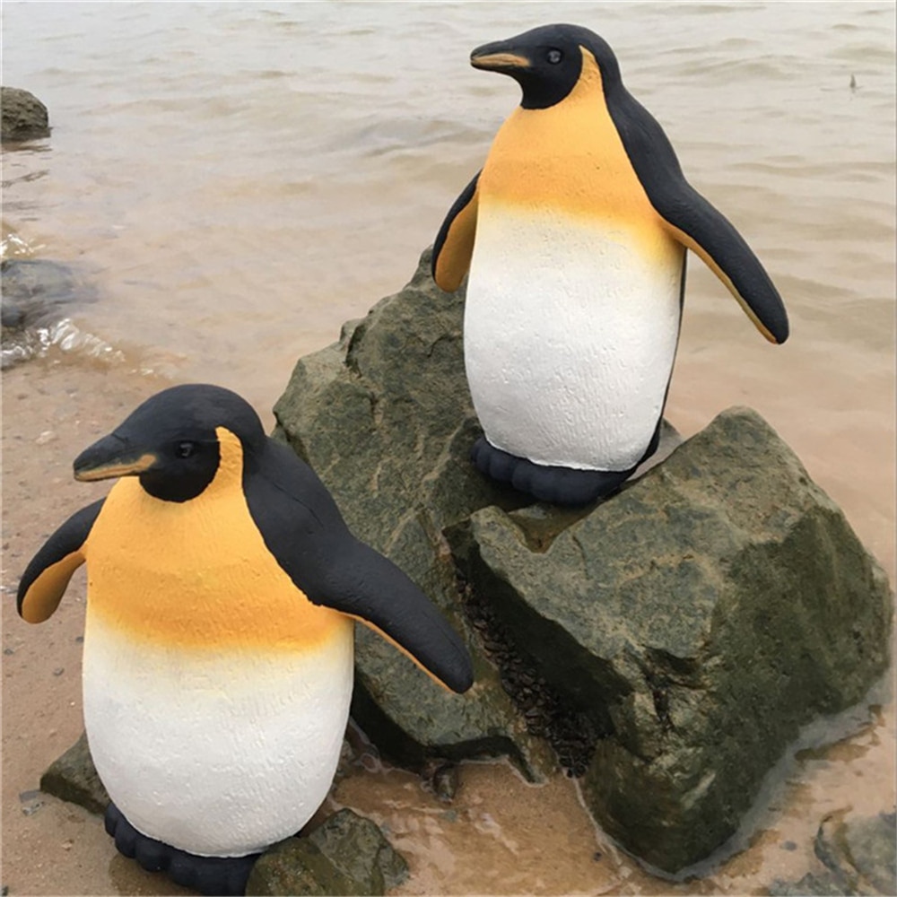 Bedst sælgende 3d simuleret pingvin model plast pingvin haven dekoration børn legetøj pingvin