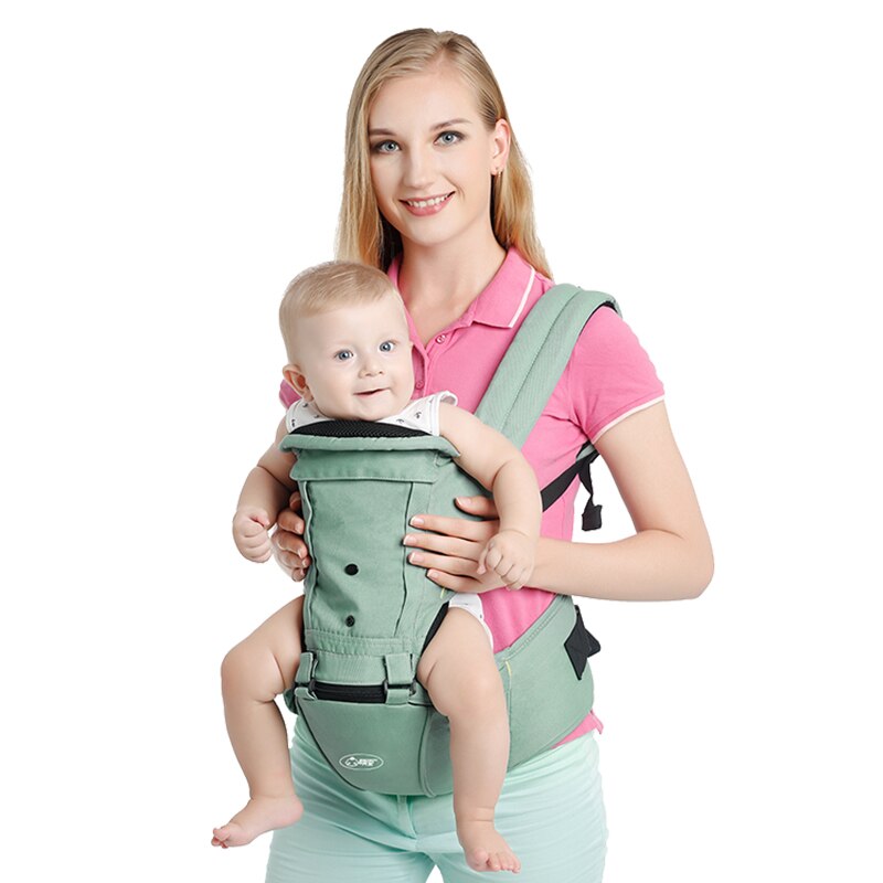 Porte-bébé ergonomique pour enfant de 0 à 36 mois, , siège de hanche, face frontale kangourou, porte-enveloppe pour bébé de 0 à 36 mois: green