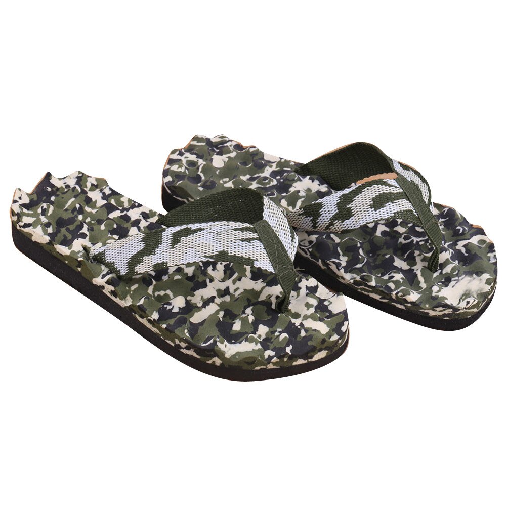 Nouveauté hommes pantoufles Camouflage tongs chaussures sandales pantoufle intérieur et extérieur zapatos de hombre: green / 45