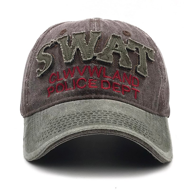Baseball cap swat hatte til mænd kvinder mærke snapback hætter mandlig vintage vasket bomuld politi broderihætter knogle far hat: C2
