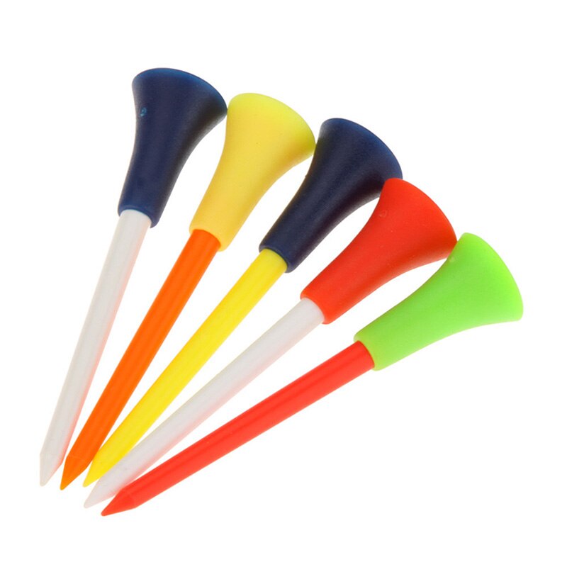 Multi Color Plastic Golf Tees 83mm Durable Rubber Cushion Send Random Tee Golf Top E5H3