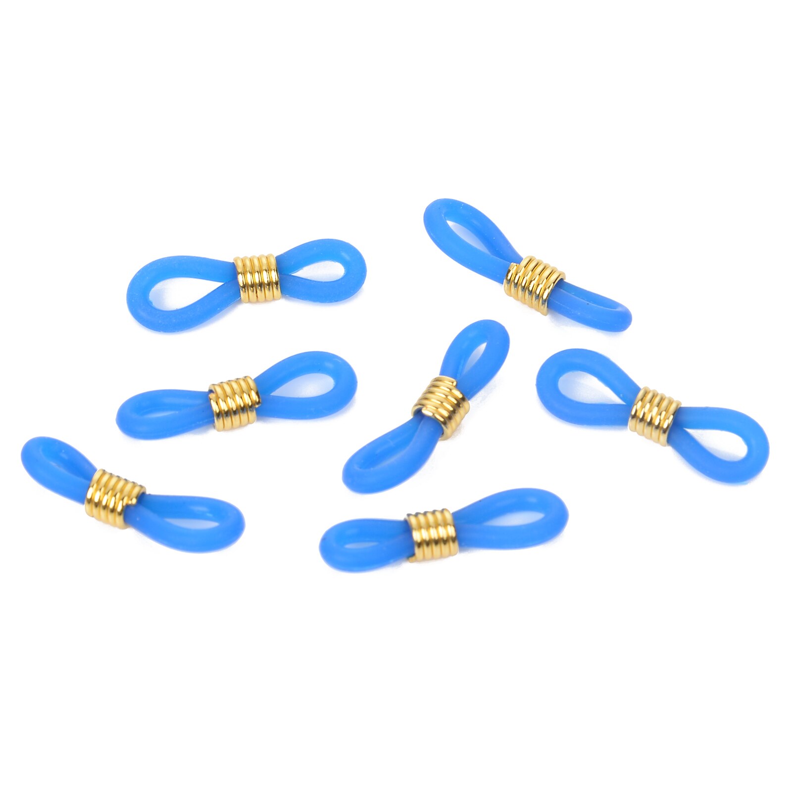 50 sztuk 22x11mm 18 kolory łańcuszek do okularów gumy silikonowej stop złota kołatka antypoślizgowe okulary okulary klamra DIY akcesoria: Royal Blue