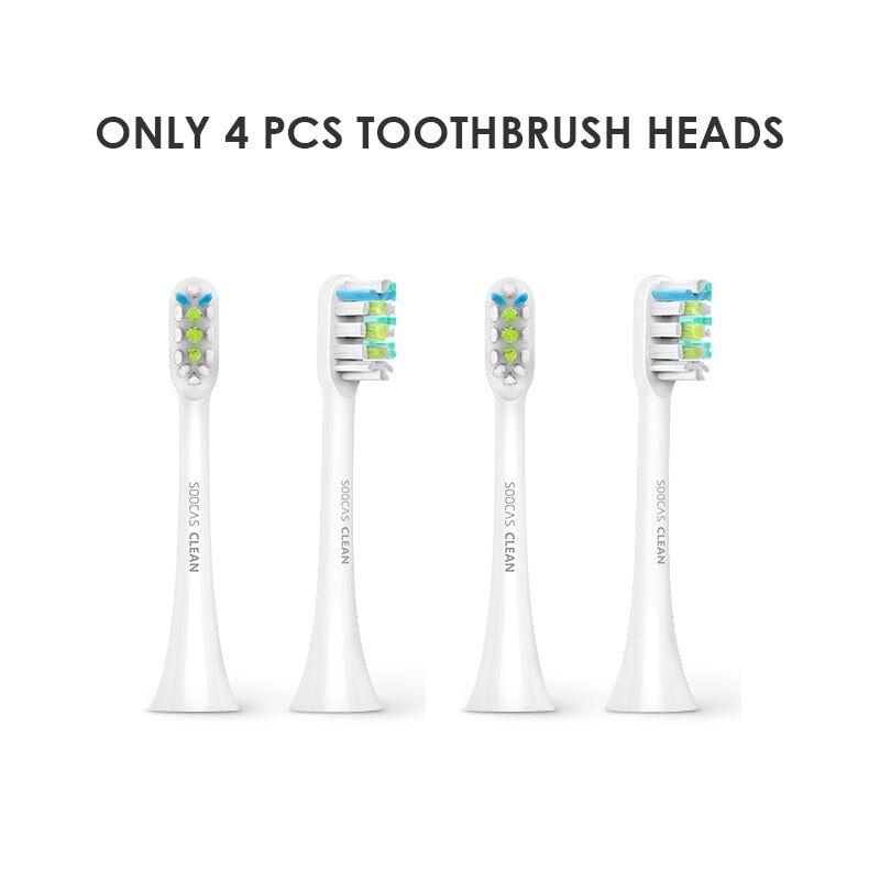 Soocas X3 X1 X5 Vervangende Opzetborstels Soocare X1 X3 Sonic Elektrische Tandenborstel Hoofd Originele Mondstuk Jets Smart Tandenborstel: 4pcs white