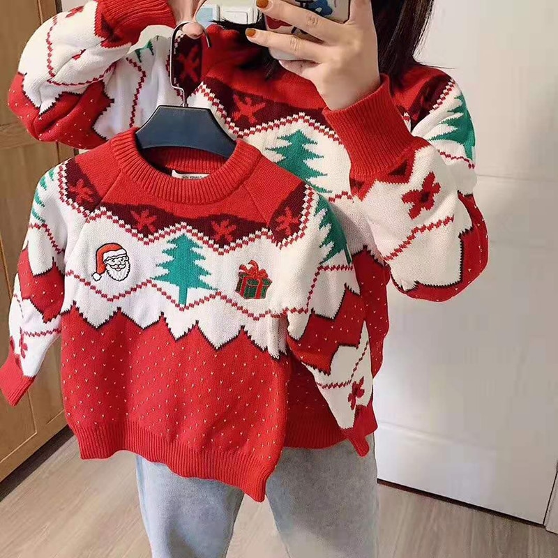 Chandails en coton Look de famille, tenues assorties, vêtements mère et fille, noël, nouvel an, nouvel an