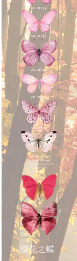 Vlinder Collector Series Leuke Dromerige Washi Masking Tape Stickers Bloem Scrapbooking Briefpapier Decoratieve Lange Strip Tape: 1