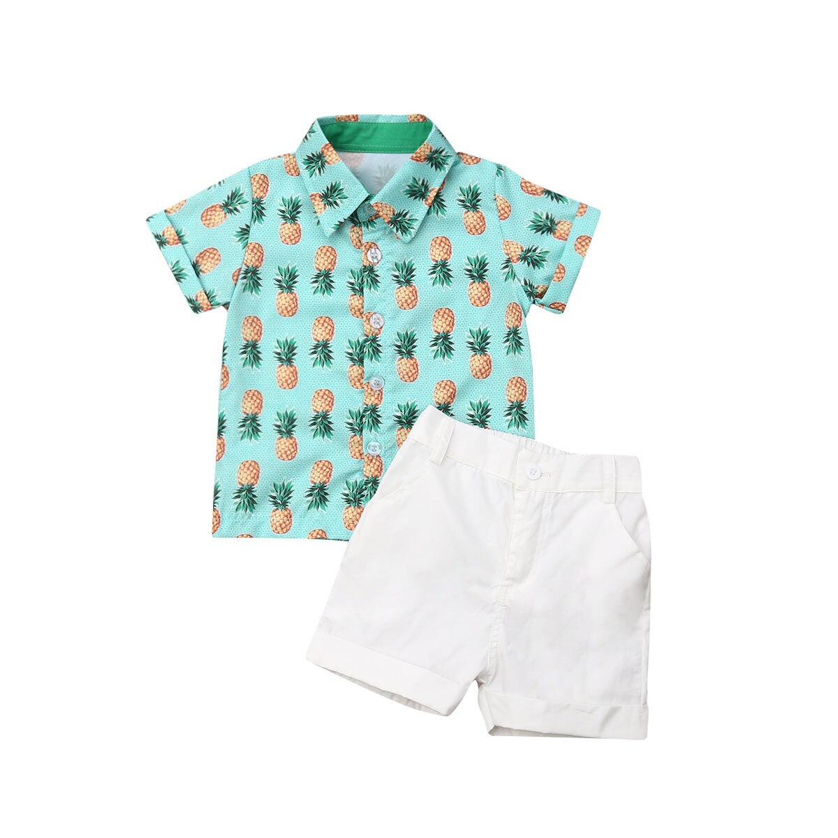 Citgeett-ropa de piña para niños pequeños, camisa, Tops, pantalones cortos, conjunto Formal de playa, trajes de verano
