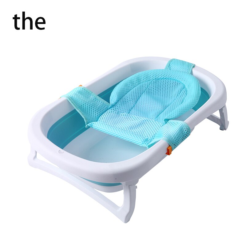 Folding Baby Bath Tub Plastic Bathtub With Thermometer Infant Collapsible Bathtub For Children For Bathroom Newborn Baby Product: blue the A