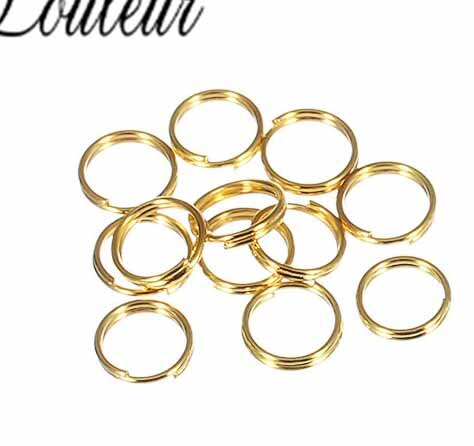 200pcs/lot 4 5 6 8 10 12mm Double Loops Open Jump Rings Split Ring Connectors for DIY Jewelry Making Finding Craft Accessory: gold / 6mm