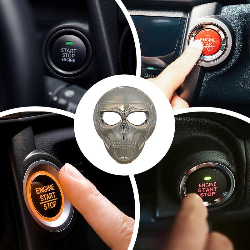 Skull Push Start Button Cover Retro Skull Engine Start Stop Button Cover Gothic Car Accessories Engine Start Stop Button Cover