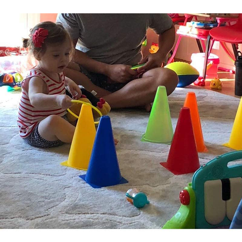 Plastic Cones Ring Toss Carnival Outdoor Games Combo Set For Kids Park Backyard Lawn Playground Sensory Integration Toys