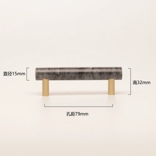 Tiradores de armario de latón + mármol, pomos de armario, tiradores de cajón de latón y piedra, perilla de tocador, manija de armario, herrajes para muebles europeos: Azul