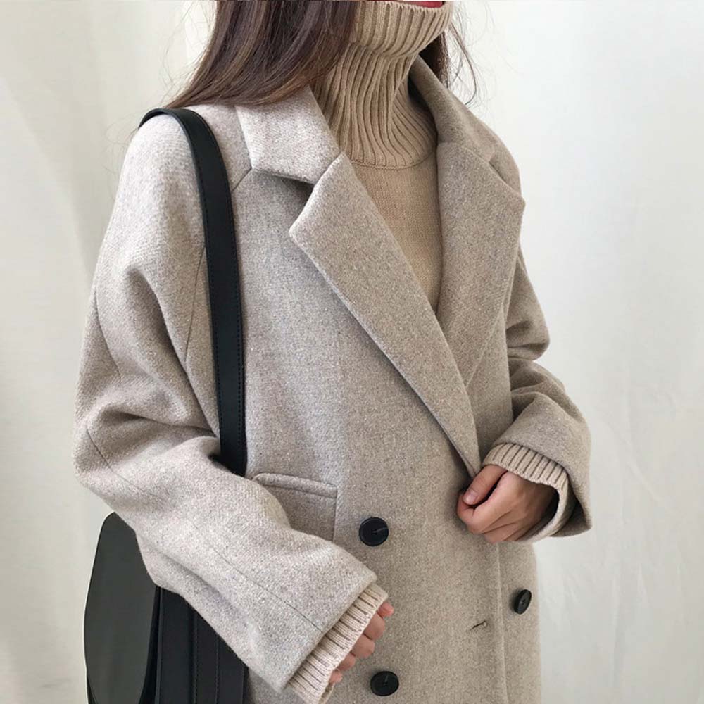 Herbst Winter Frauen Mäntel Casual Jacken Langarm Matrosenjacken Outwear Weibliche Elegante Wolle zweireiher WDC1891