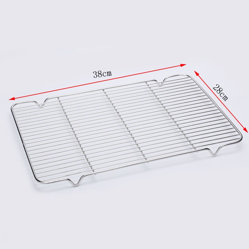 Wire Steaming Kebab Barbecue Mesh Rack BBQ Grill Mesh Tool Net Carbon Stainless Steel deep Square Plate cafeteria Storage trays: mesh 38x28cm