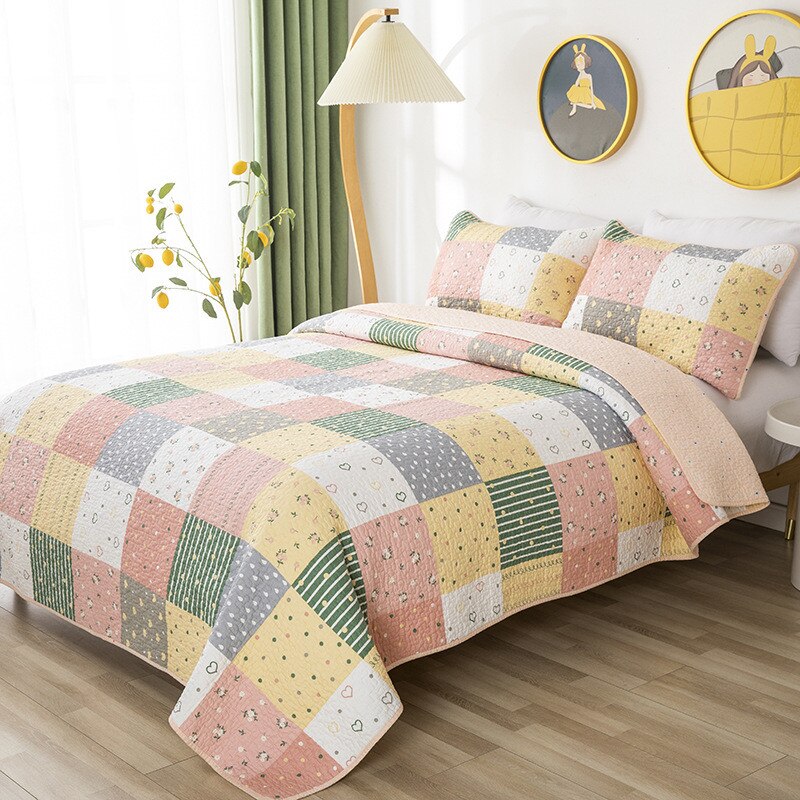 Mode Beddengoed Gewatteerde Sprei Op Het Bed Geometrische Zomer Dekbed Dekbed Deken Ab Zijden Dekbed Cubrecam Bed Cover Colcha: Color 1 / 90x210cm