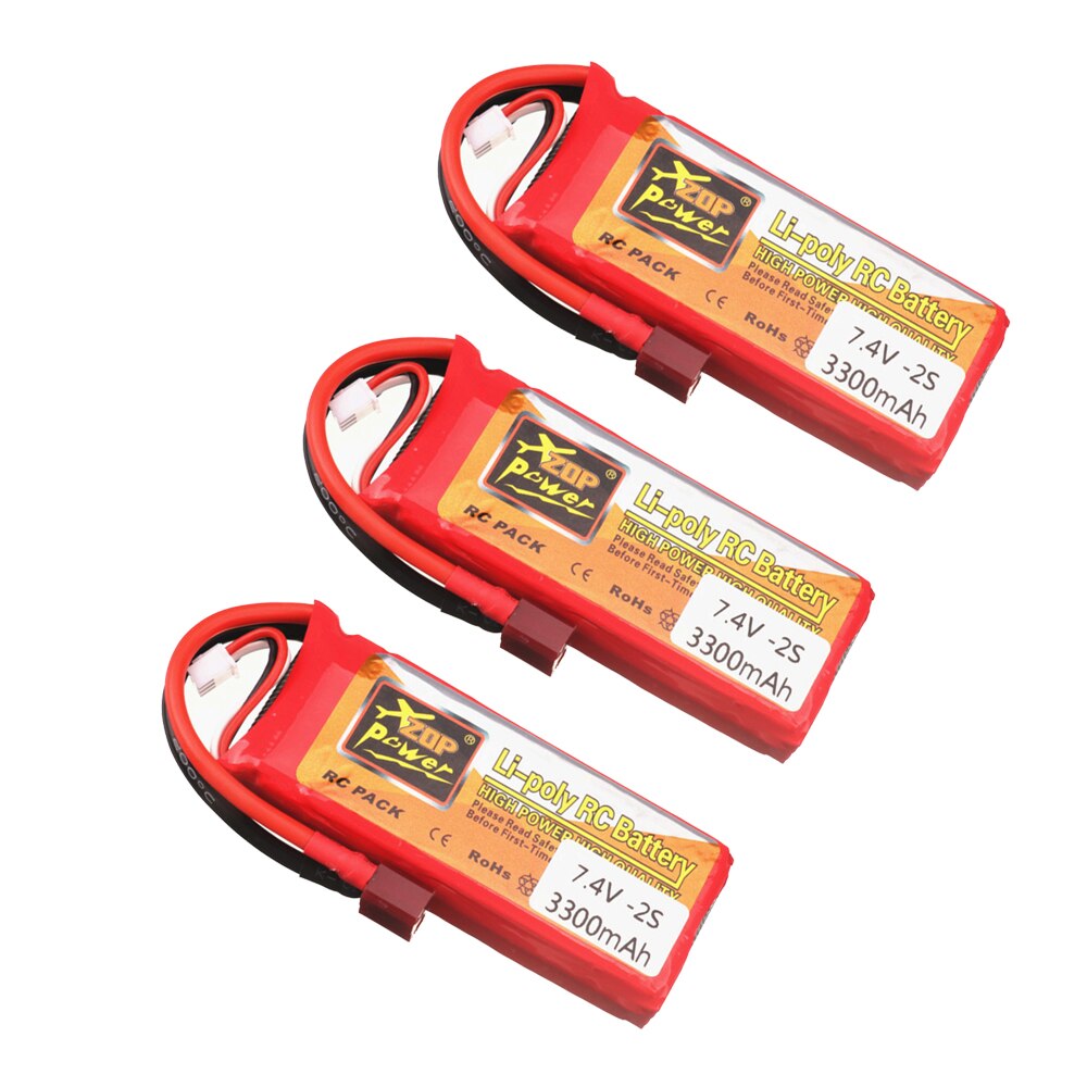 7.4 v lipo-akkus für wltoys 144001 2.4g renn-rc-cars, ersatzteile, 2s 7.4v 3300 mah lipo-akkus für wltoys 12428 1-5 stück: 3 stck.