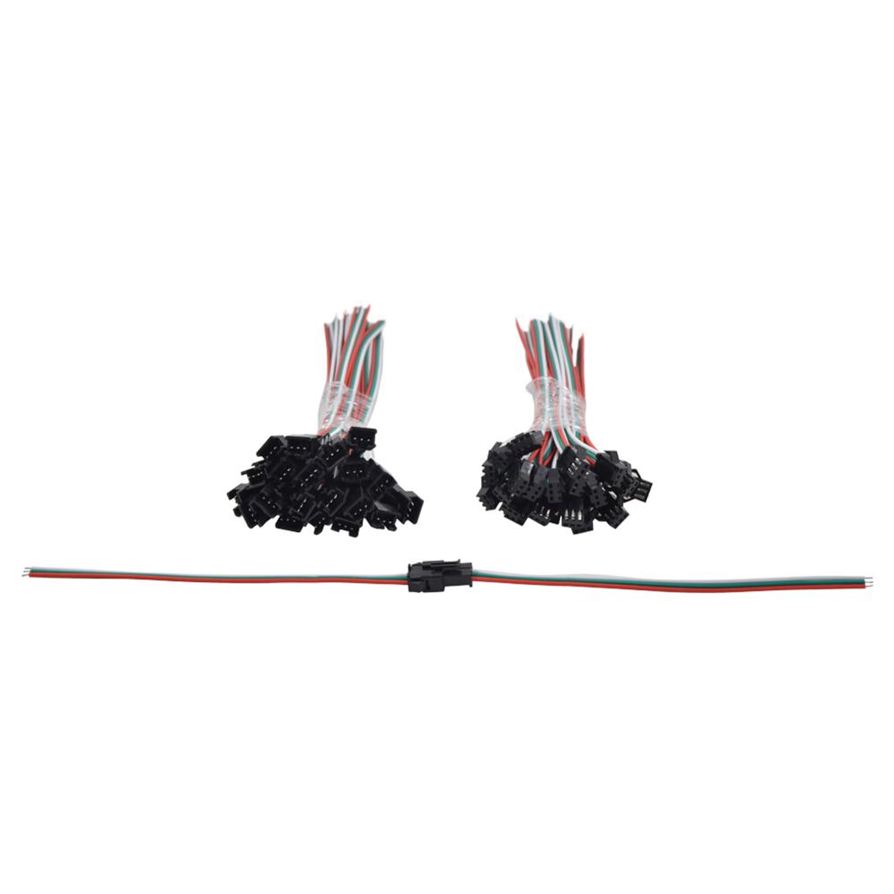 20 paar 1,25 mm micro JST mannelijke en vrouwelijke connectorplug 2-pins/3-pins mini micro JST connectordraad met 100 mm kabels Kabels voor printplaat enz(3Pin