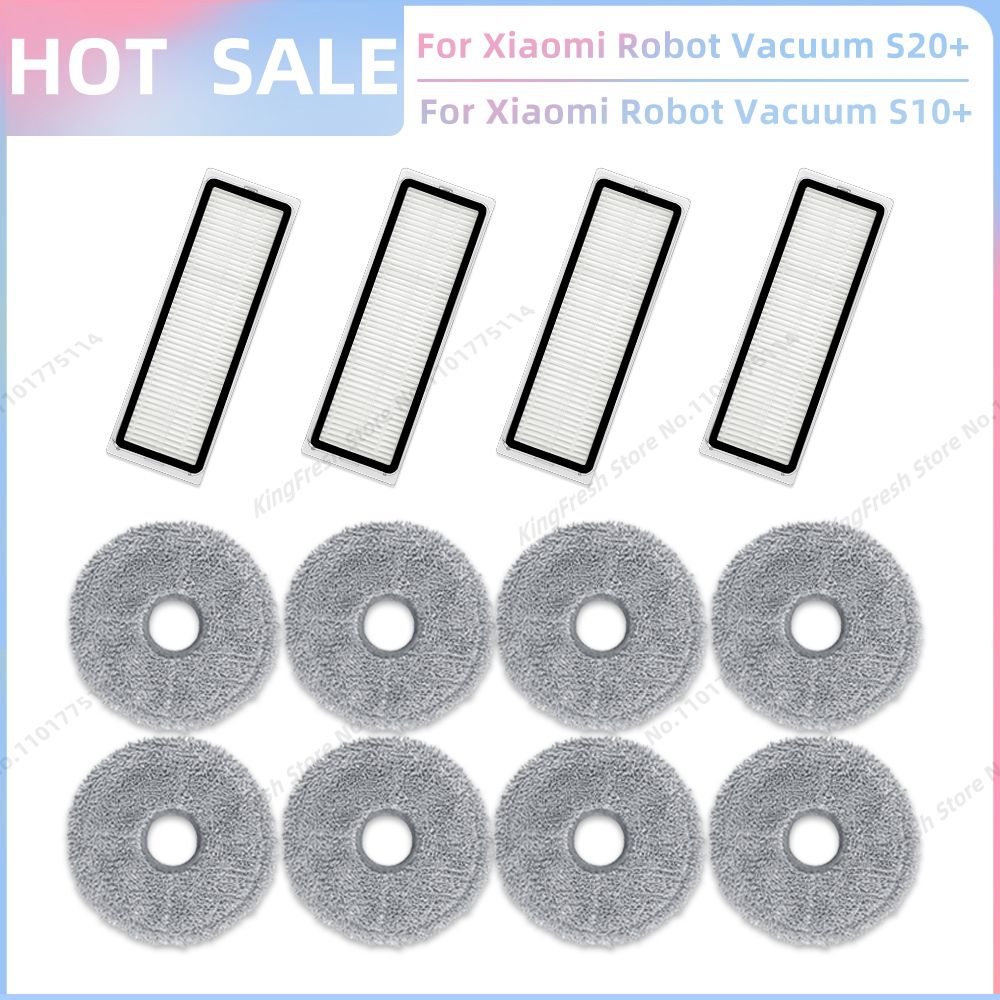 Passend Für Xiaomi Robot Vacuum S20+ Plus B108GL / S10+ Plus B105 Staubsauger Teile Hauptwalze Seitenbürste Hepa-Filter Mopptuch Zubehör: Gold