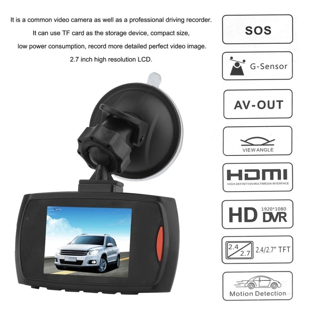 Bil dvr  g30l bilkamera inspelare dash cam g-sensor ir mörkerseende
