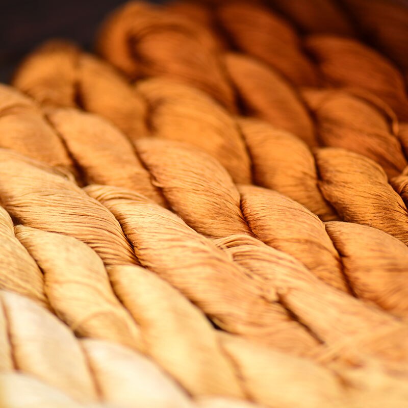 1 pièces/400m fil à broder en soie/100% fil de soie/broderie à la main point de croix/jaune doré/9 couleurs dégradé