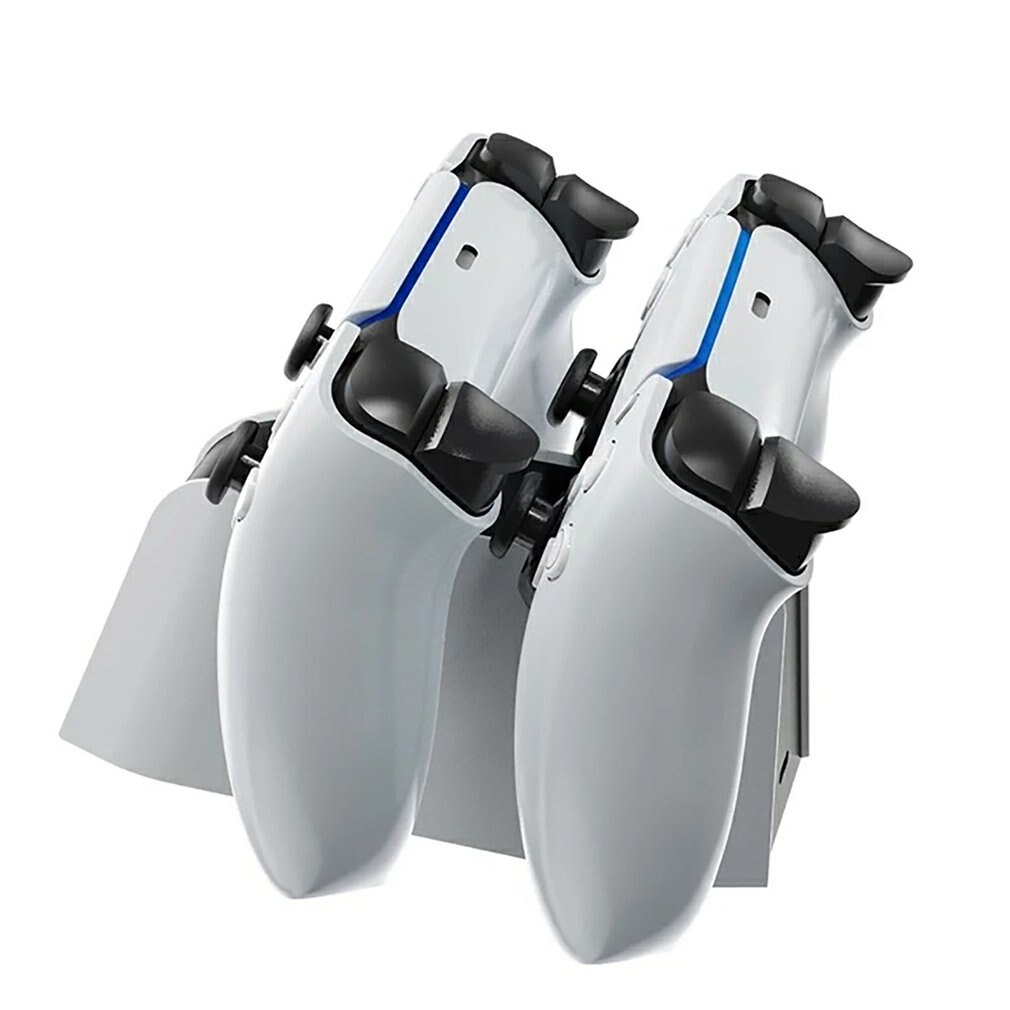 Schnellladestation für  ps5- griff-ladegeräte mit selbst mitgeliefertem kabelbaum, schneller ladeleitfähigkeit und led-ladeanzeige