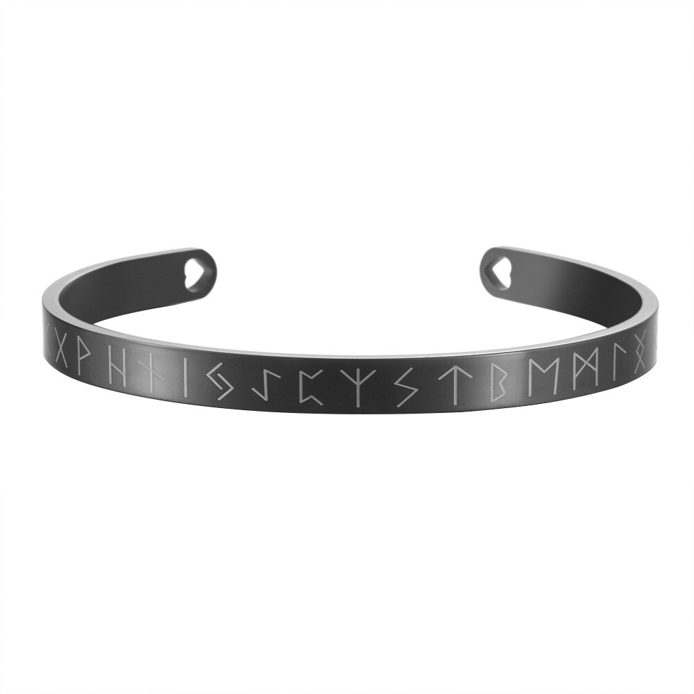 4 cores de aço inoxidável pulseiras gravadas citações inspiradoras letras artesanais viking manguito mantra pulseira feminino presentes SL-144