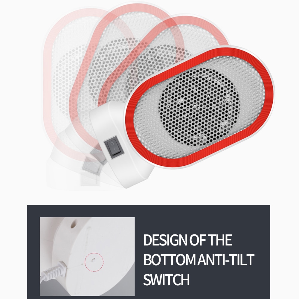 Small Space Heater Oscillating Heater Fast Heating Ceramic Desk Heater With Overheat Protection Tip-Over Protection For Office