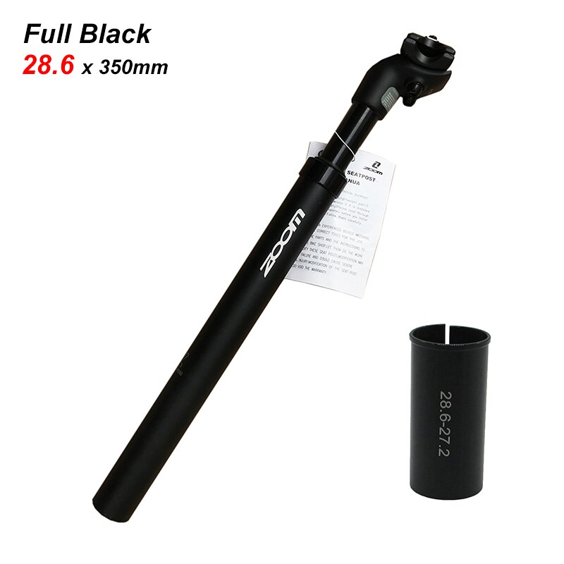 ZOOM Mtb Suspension Telescopic Seatpost Adjustable Seat Post Bike Saddle Rod Aluminum 27.2 Tube tija sillin carbono canote: 28.6x350mm Black